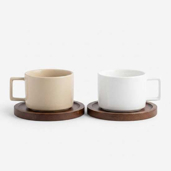 Coffee Cup and Saucer Set - 6 Pcs
